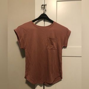 Pink short sleeve w pocket. Silky